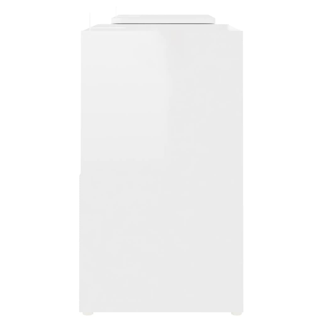 vidaXL Έπιπλο Τηλεόρασης Λευκό Γυαλ. 104 x 30 x 52 εκ. από Επεξ. Ξύλο