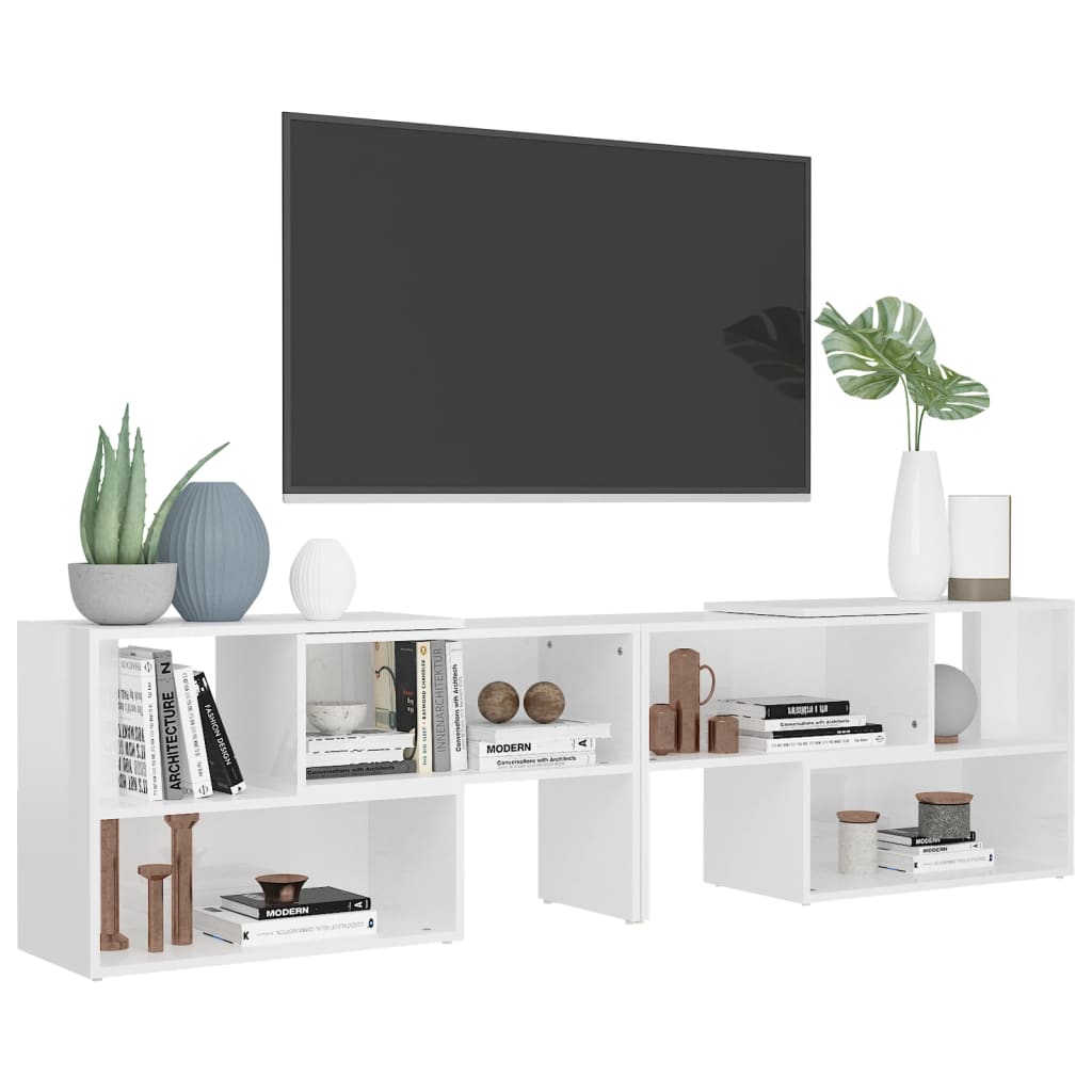 vidaXL Έπιπλο Τηλεόρασης Γυαλιστερό Λευκό 149x30x52 εκ. Επεξ. Ξύλο