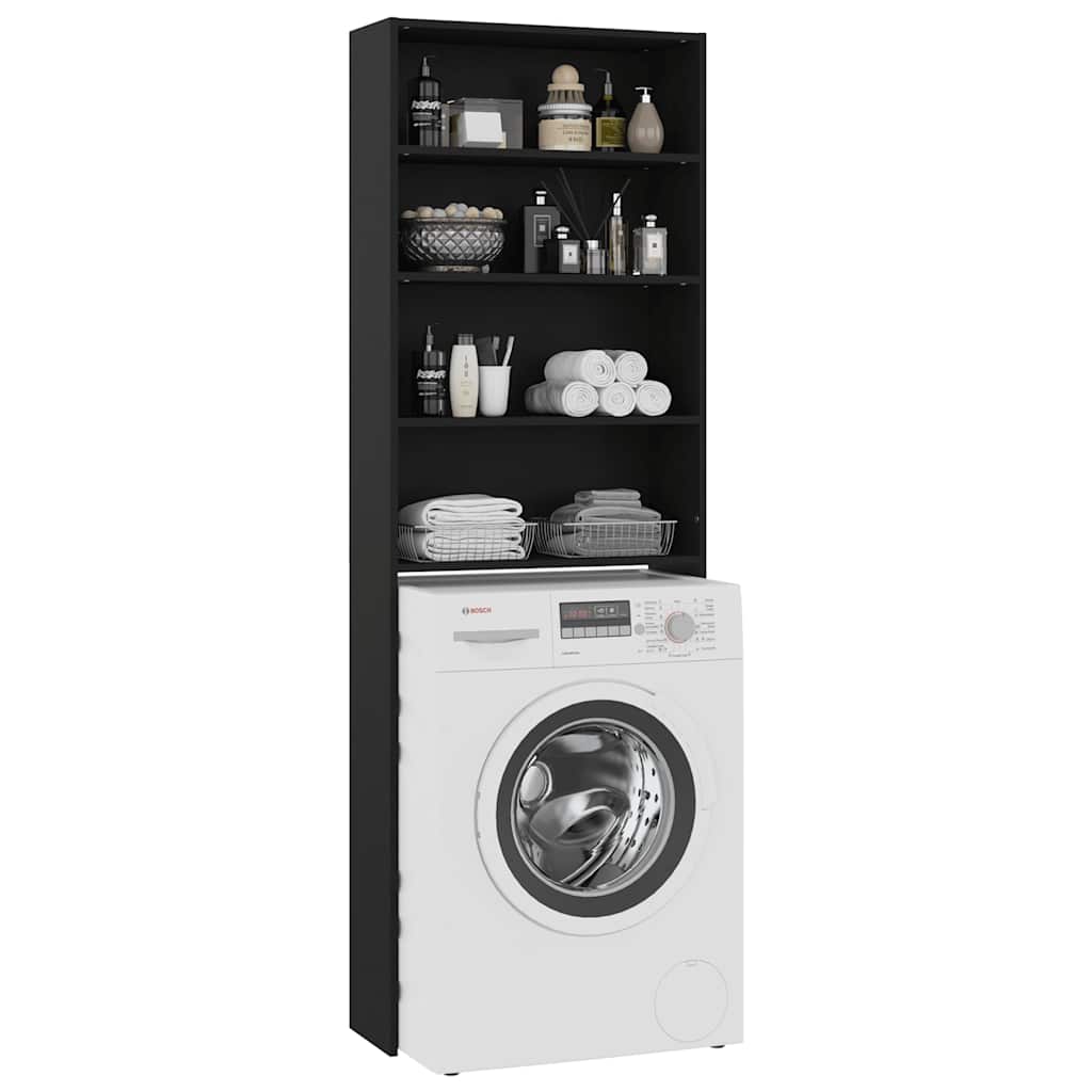 vidaXL Ντουλάπι Πλυντηρίου Μαύρο 64 x 24 x 190 εκ.