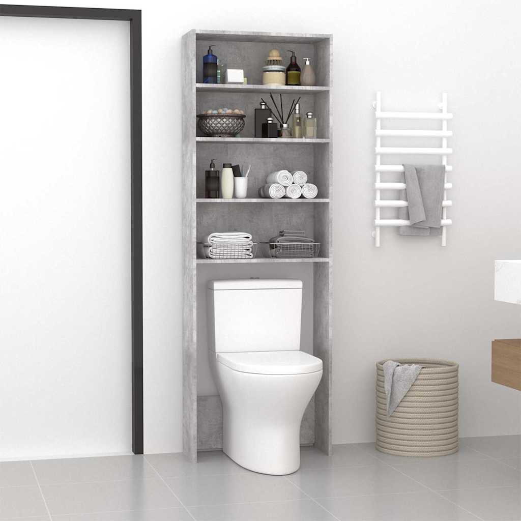 vidaXL Ντουλάπι Πλυντηρίου Γκρι Σκυροδέματος 64 x 24 x 190 εκ.