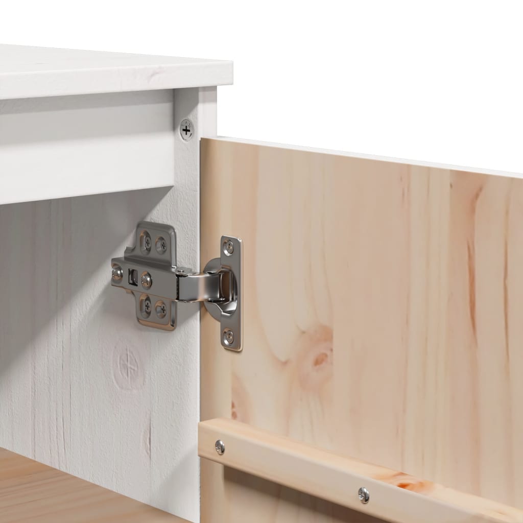 vidaXL Ντουλάπι Λευκό 60 x 36 x 84 εκ. από Μασίφ Ξύλο Πεύκου