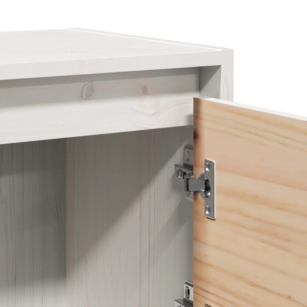 vidaXL Κομοδίνο Λευκό 40 x 30,5 x 40 εκ. από Μασίφ Ξύλο Πεύκου