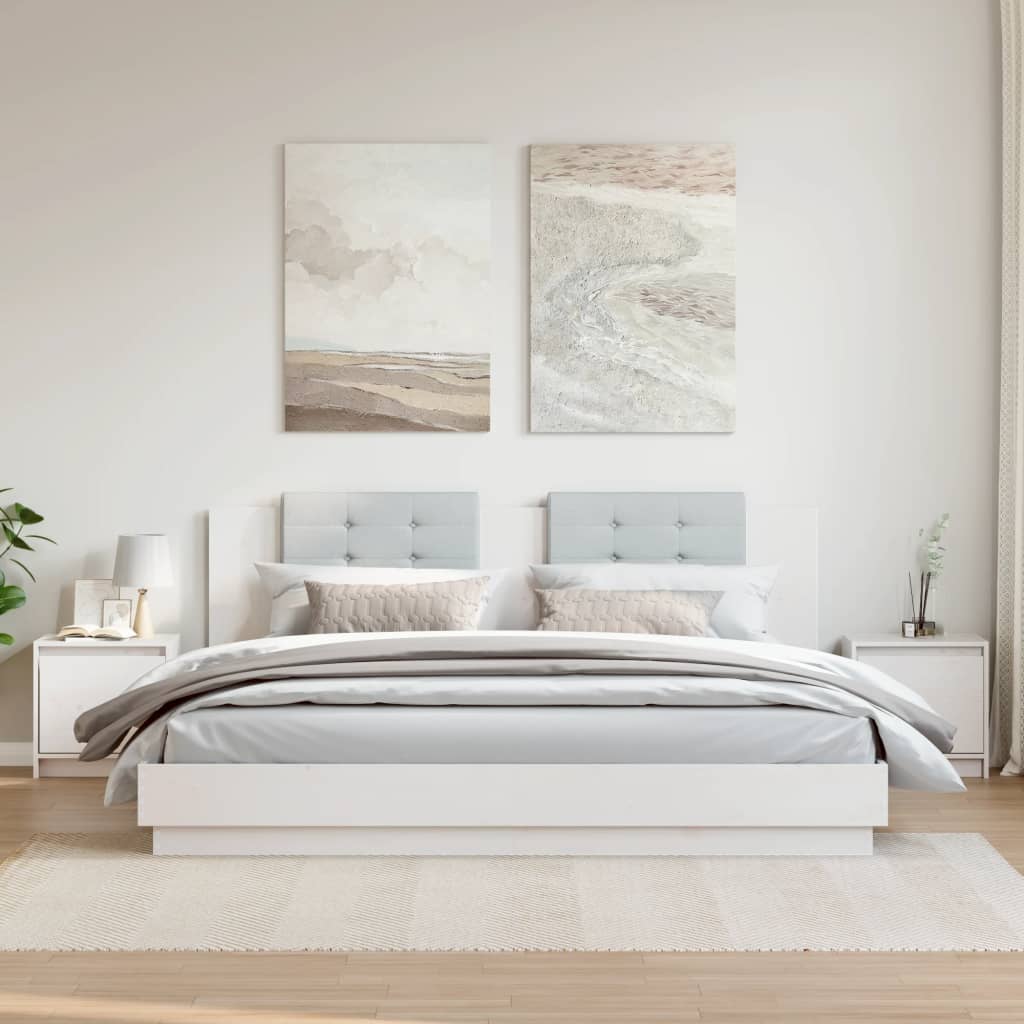 vidaXL Κομοδίνα 2 τεμ. Λευκά 40 x 30,5 x 40 εκ. από Μασίφ Ξύλο Πεύκου