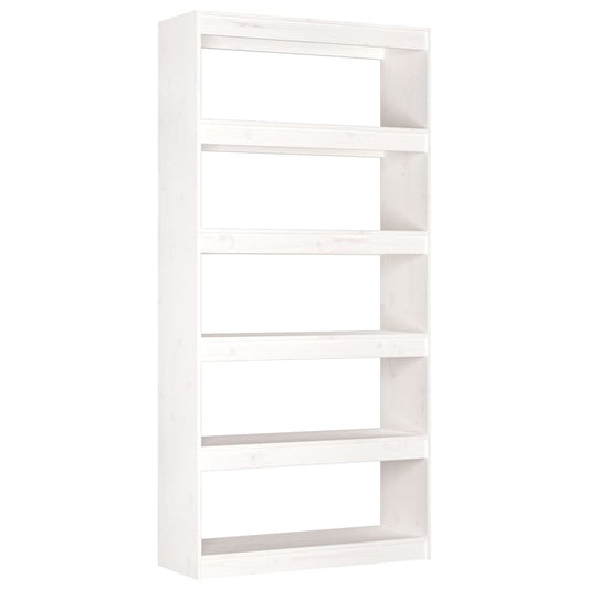 vidaXL Βιβλιοθήκη/Διαχωριστικό Χώρου Λευκή 80x30x167,4 εκ. Μασίφ Πεύκο