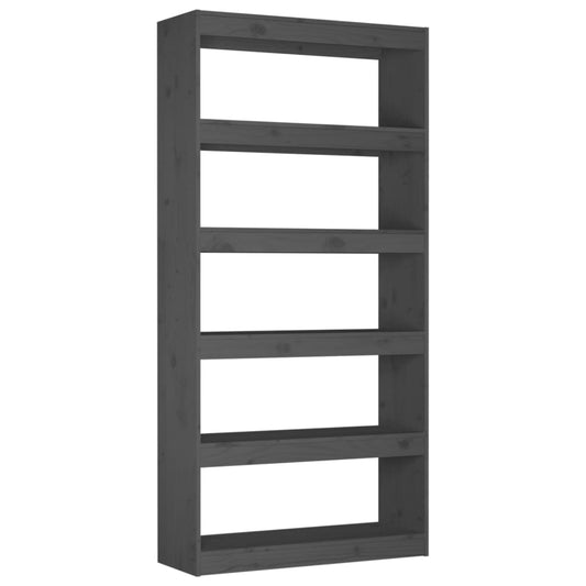 vidaXL Βιβλιοθήκη/Διαχωριστικό Χώρου Γκρι 80x30x167,4 εκ. Μασίφ Πεύκο