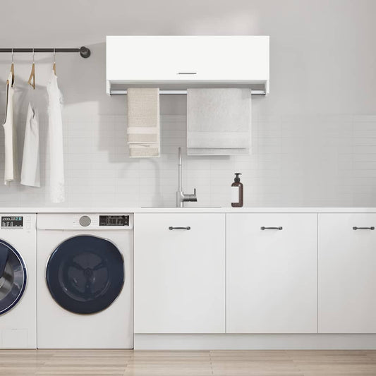 vidaXL Ντουλάπα Λευκή 100 x 32,5 x 35 εκ. από Επεξ. Ξύλο