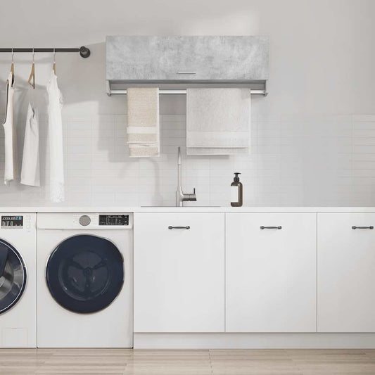 vidaXL Ντουλάπα Γκρι Σκυροδέματος 100 x 32,5 x 35 εκ. από Επεξ. Ξύλο