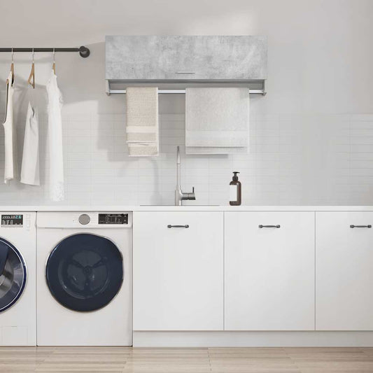 vidaXL Ντουλάπα Γκρι Σκυροδέματος 100 x 32,5 x 35 εκ. από Επεξ. Ξύλο