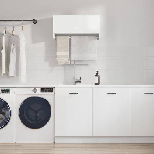 vidaXL Ντουλάπα Λευκή 70 x 32,5 x 35 εκ. από Επεξ. Ξύλο