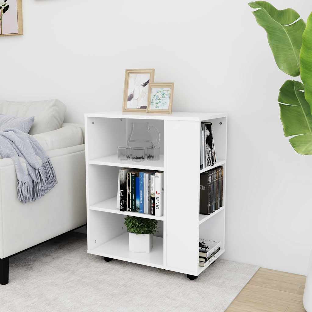 vidaXL Ντουλάπι Τροχήλατο Λευκό 60 x 35 x 75 εκ. από Επεξ. Ξύλο