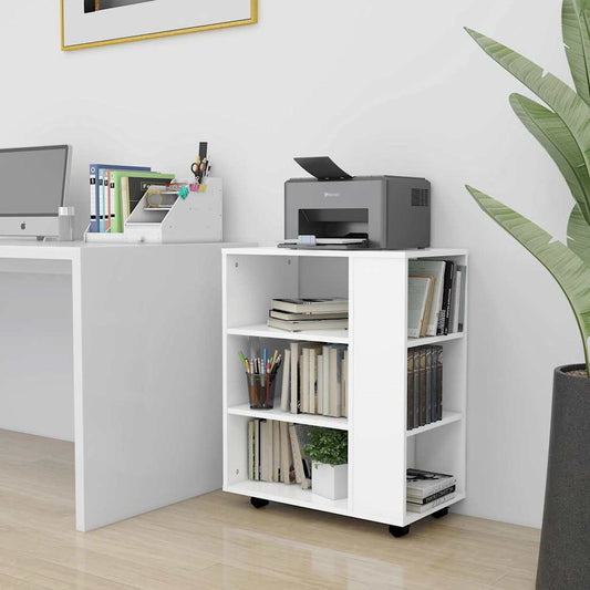 vidaXL Ντουλάπι Τροχήλατο Λευκό 60 x 35 x 75 εκ. από Επεξ. Ξύλο