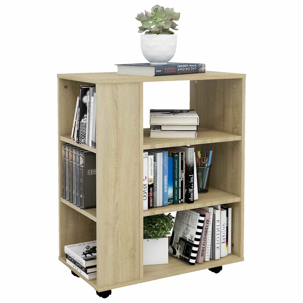 vidaXL Ντουλάπι Τροχήλατο Sonoma Δρυς 60 x 35 x 75 εκ. από Επεξ. Ξύλο