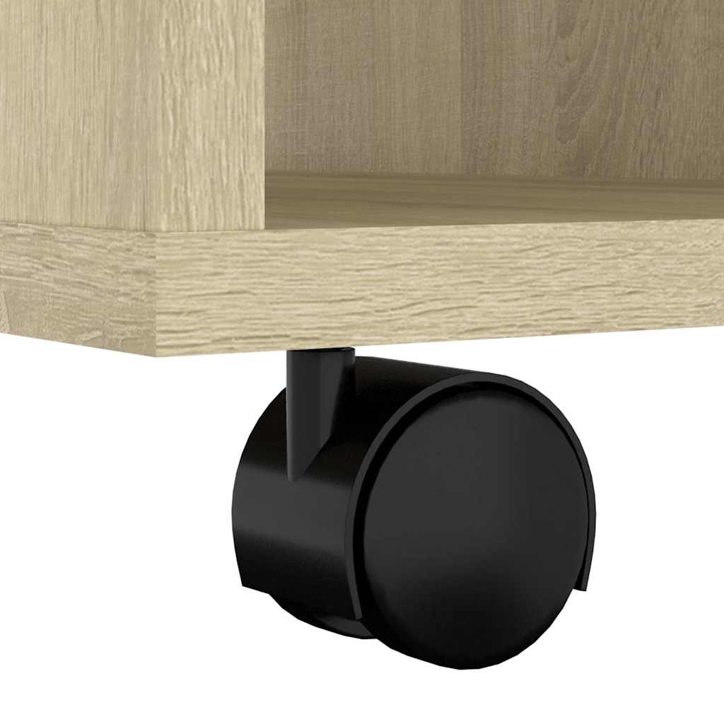 vidaXL Ντουλάπι Τροχήλατο Sonoma Δρυς 60 x 35 x 75 εκ. από Επεξ. Ξύλο