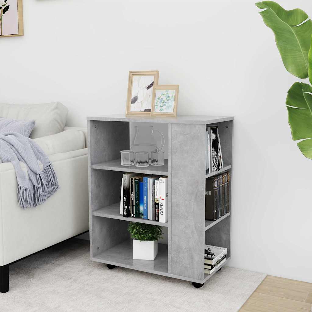 vidaXL Ντουλάπι Τροχήλατο Γκρι Σκυρ. 60 x 35 x 75 εκ. από Επεξ. Ξύλο