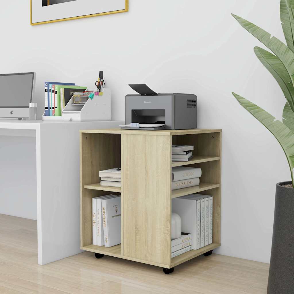 vidaXL Ντουλάπι Τροχήλατο Sonoma Δρυς 60x53x72 εκ. Επεξ. Ξύλο