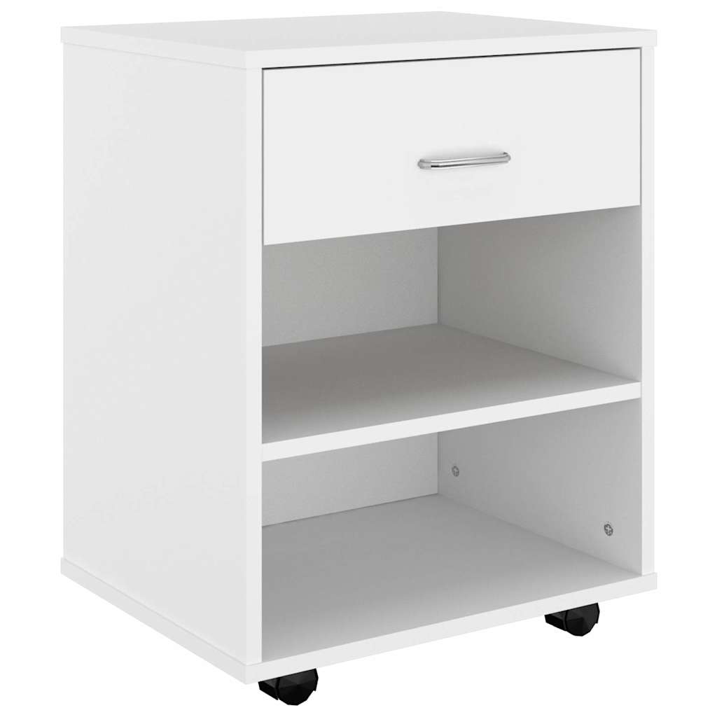 vidaXL Ντουλάπι Τροχήλατο Λευκό 46 x 36 x 59 εκ. από Επεξ. Ξύλο