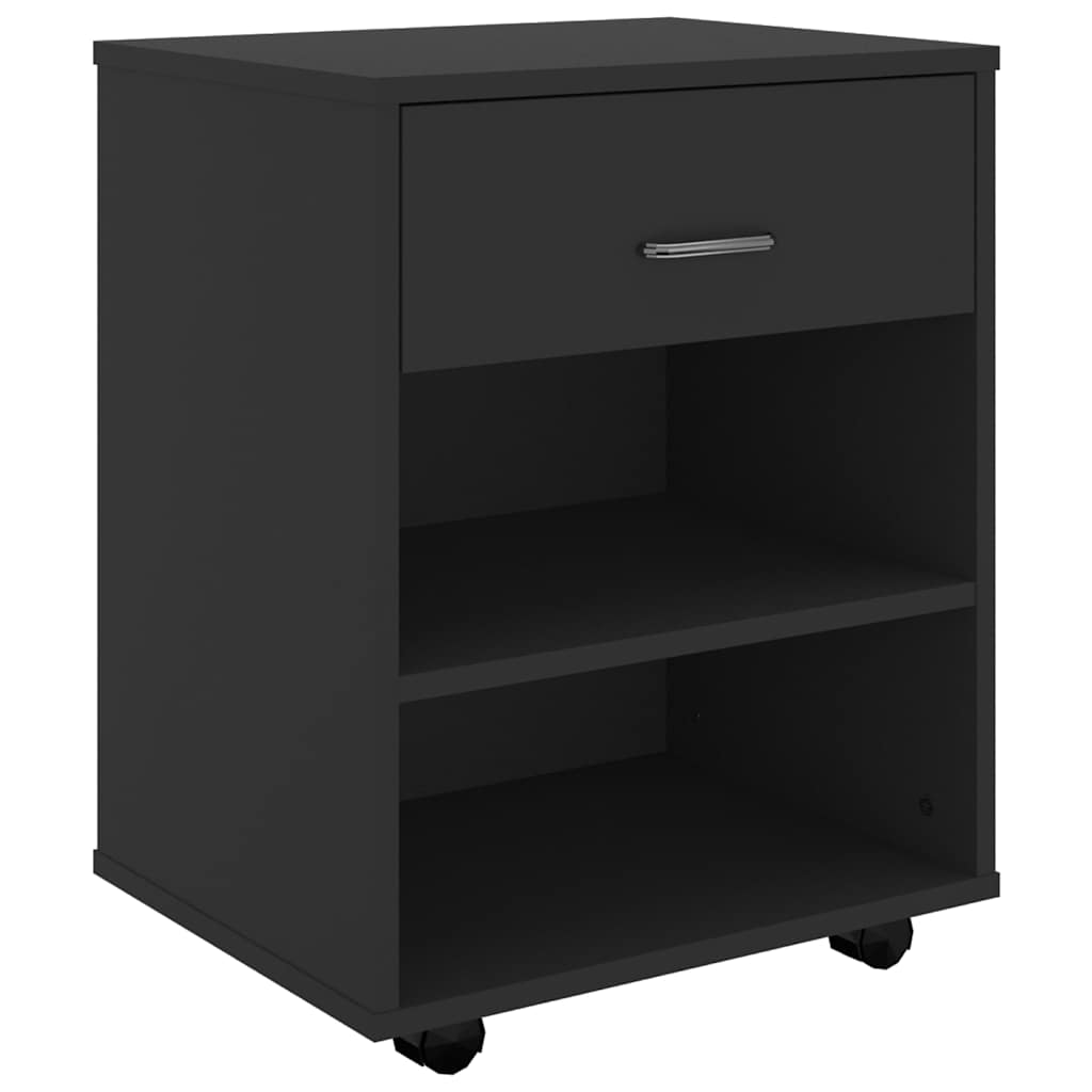 vidaXL Ντουλάπι Τροχήλατο Μαύρο 46 x 36 x 59 εκ. από Επεξ. Ξύλο