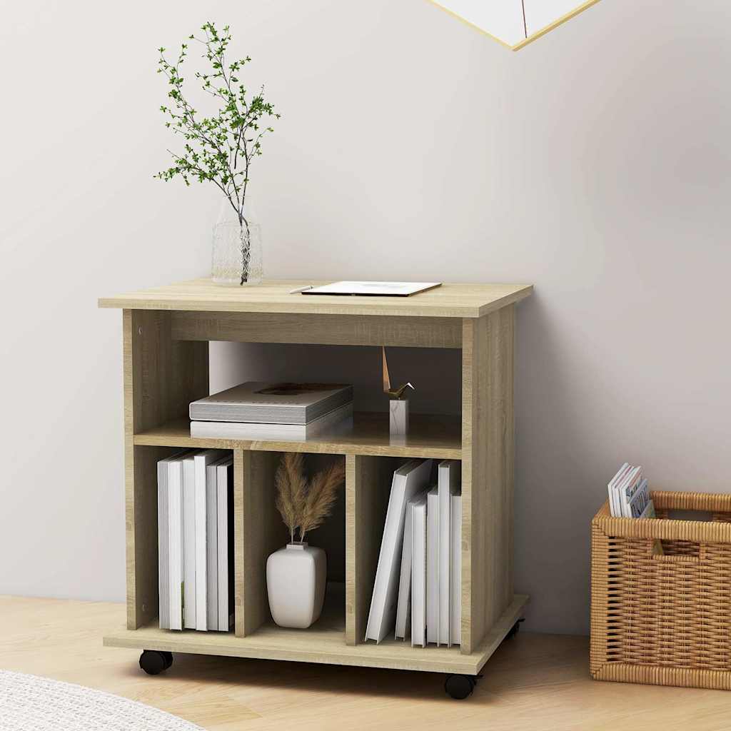 vidaXL Ντουλάπι Τροχήλατο Sonoma Δρυς 60 x 45 x 60 εκ. από Επεξ. Ξύλο