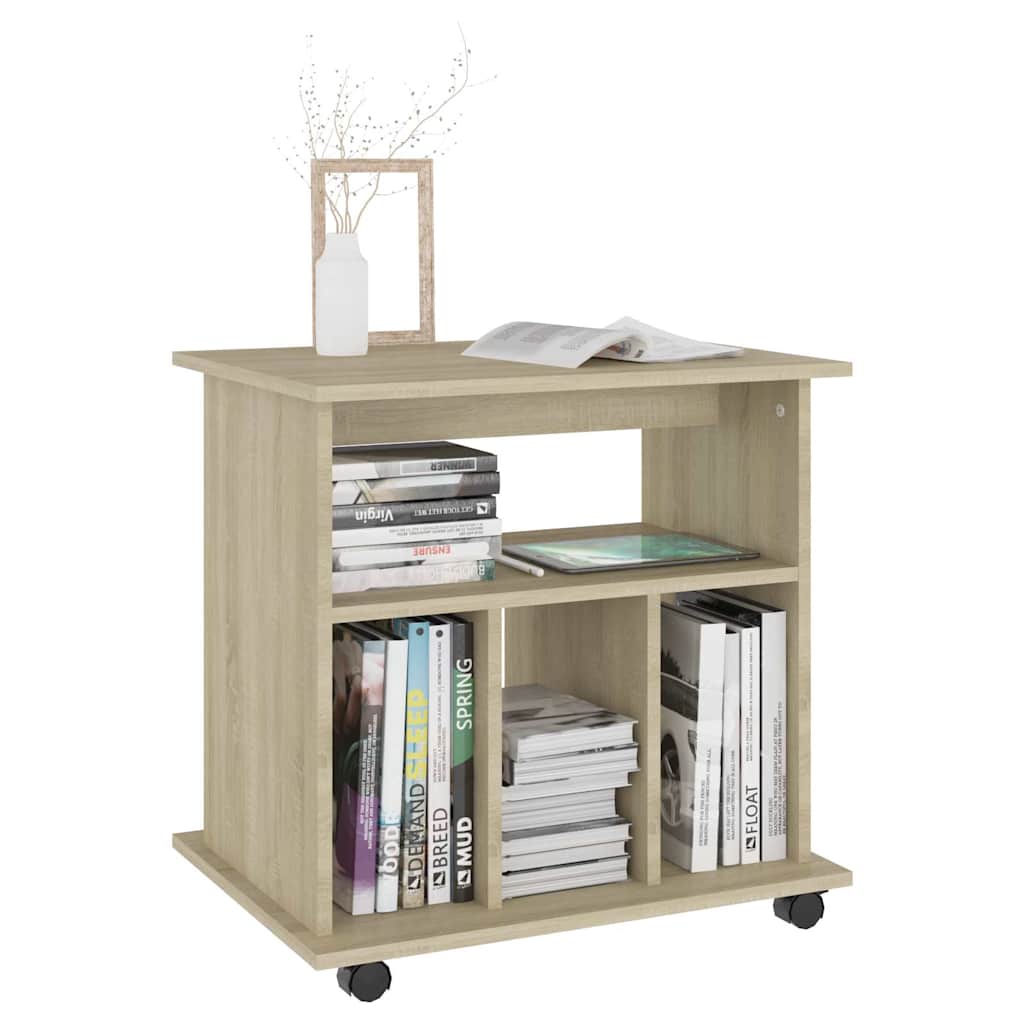 vidaXL Ντουλάπι Τροχήλατο Sonoma Δρυς 60 x 45 x 60 εκ. από Επεξ. Ξύλο