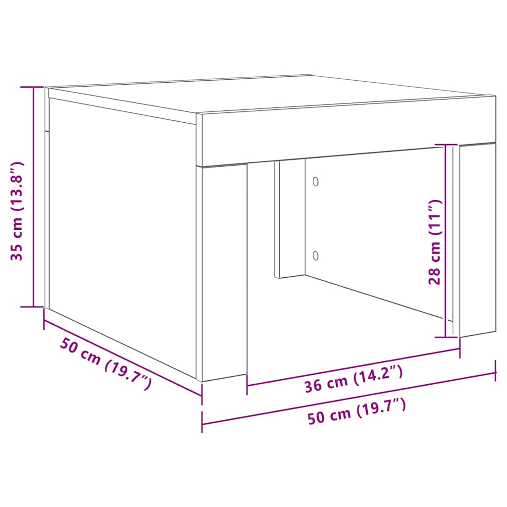 vidaXL Τραπεζάκι Σαλονιού Sonoma Δρυς 50x50x35 εκ. Επεξεργασμένο Ξύλο