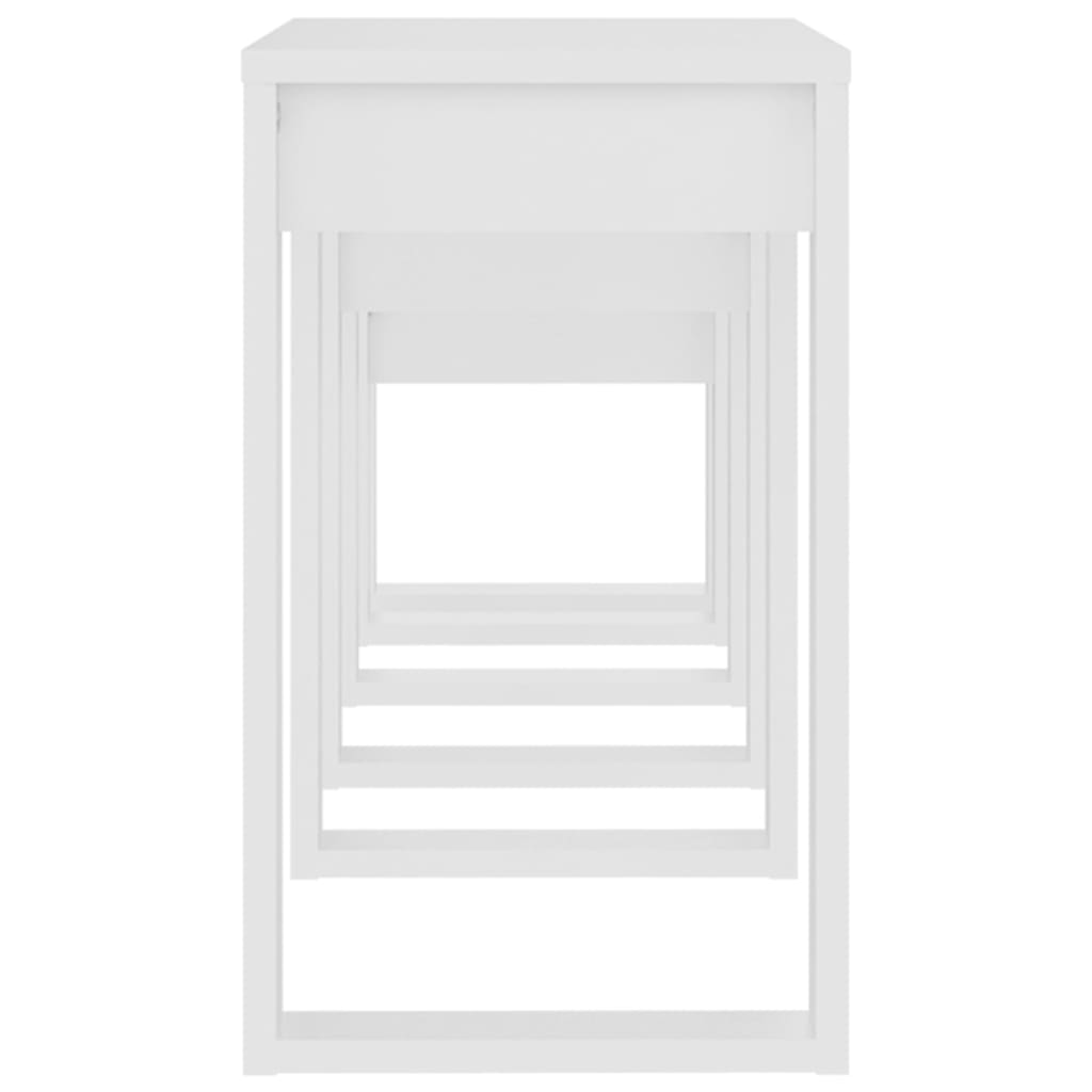 vidaXL Τραπεζάκια 3 τεμ. από Λευκό Μηχανικά Προκατασκευασμένο Ξύλο