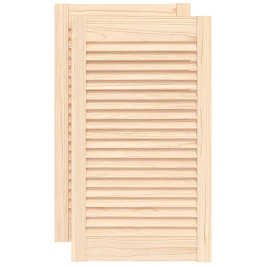 vidaXL Πορτάκια με Περσίδες 2 Τεμ. 69x39,4 εκ. από Μασίφ Ξύλο Πεύκου