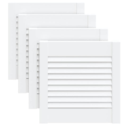 vidaXL Πορτάκια με Περσίδες 4 Τεμ. Λευκά 39,5x39,4εκ Μασίφ Ξύλο Πεύκου