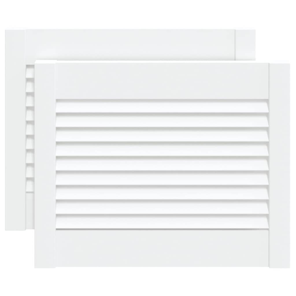 vidaXL Πορτάκια με Περσίδες 2 Τεμ. Λευκά 39,5x49,4εκ Μασίφ Ξύλο Πεύκου
