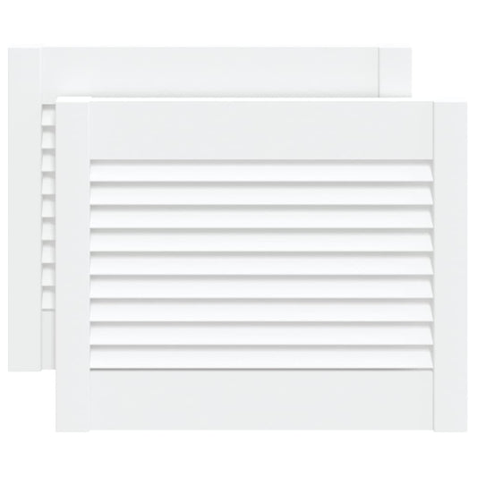 vidaXL Πορτάκια με Περσίδες 2 Τεμ. Λευκά 39,5x49,4εκ Μασίφ Ξύλο Πεύκου
