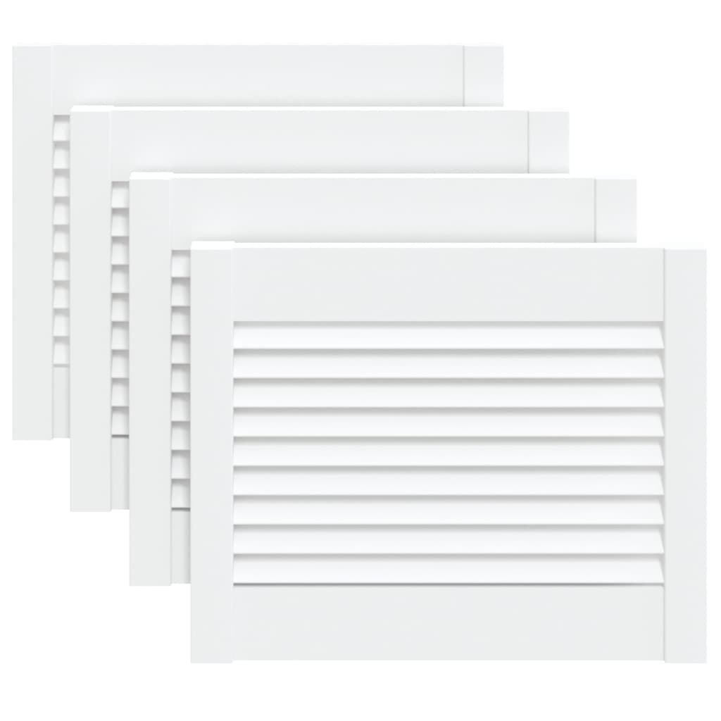 vidaXL Πορτάκια με Περσίδες 4 Τεμ. Λευκά 39,5x49,4εκ Μασίφ Ξύλο Πεύκου
