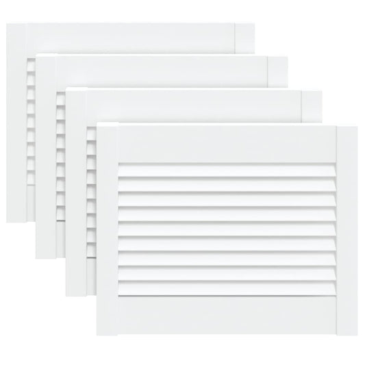 vidaXL Πορτάκια με Περσίδες 4 Τεμ. Λευκά 39,5x49,4εκ Μασίφ Ξύλο Πεύκου