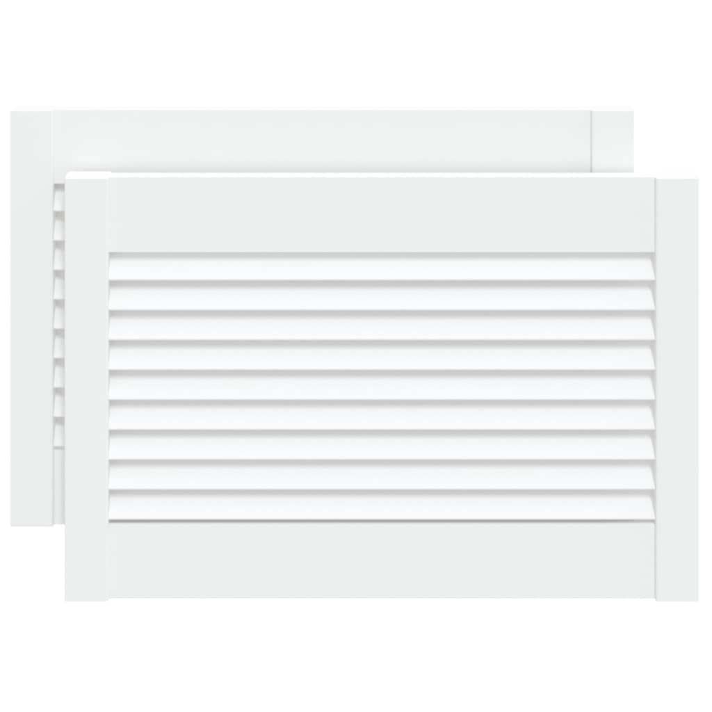 vidaXL Πορτάκια με Περσίδες 2 Τεμ. Λευκά 39,5x59,4εκ Μασίφ Ξύλο Πεύκου