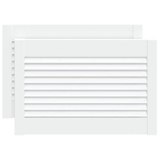 vidaXL Πορτάκια με Περσίδες 2 Τεμ. Λευκά 39,5x59,4εκ Μασίφ Ξύλο Πεύκου