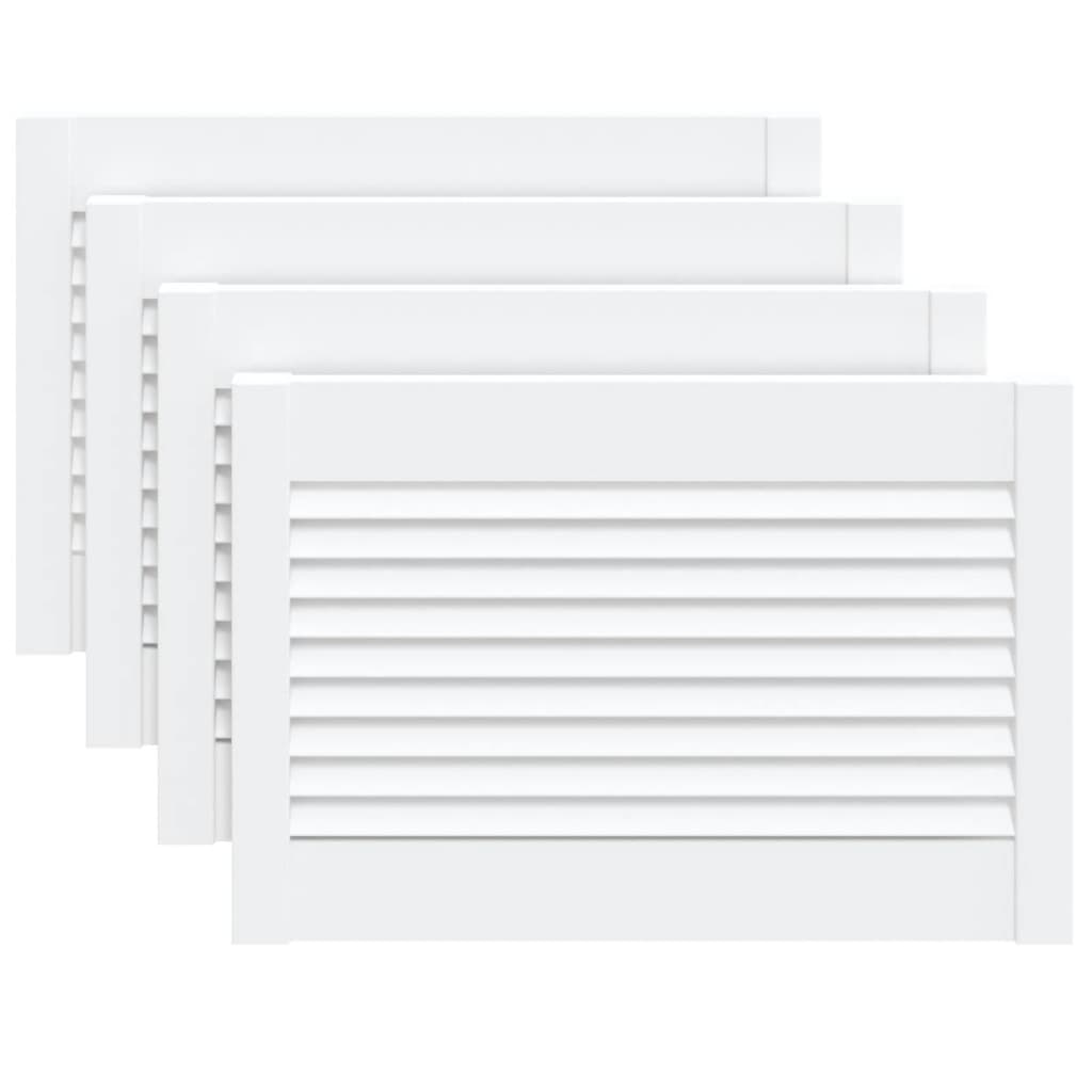 vidaXL Πορτάκια με Περσίδες 4 Τεμ. Λευκά 39,5x59,4εκ Μασίφ Ξύλο Πεύκου