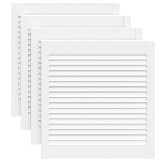 vidaXL Πορτάκια με Περσίδες 4 Τεμ. Λευκά 61,5x59,4εκ Μασίφ Ξύλο Πεύκου