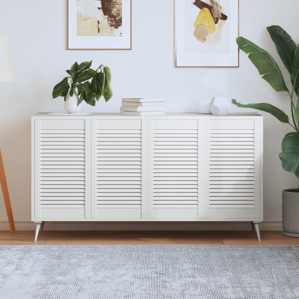 vidaXL Πορτάκια με Περσίδες 4 Τεμ. Λευκά 69x39,4εκ Μασίφ Ξύλο Πεύκου