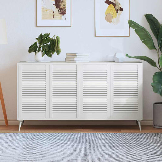 vidaXL Πορτάκια με Περσίδες 4 Τεμ. Λευκά 69x39,4εκ Μασίφ Ξύλο Πεύκου