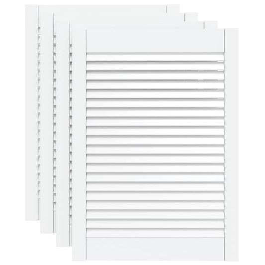 vidaXL Πορτάκια με Περσίδες 4 Τεμ. Λευκά 69x49,4εκ Μασίφ Ξύλο Πεύκου