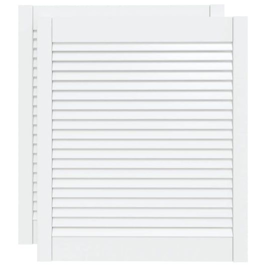 vidaXL Πορτάκια με Περσίδες 2 Τεμ. Λευκά 69x59,4εκ Μασίφ Ξύλο Πεύκου