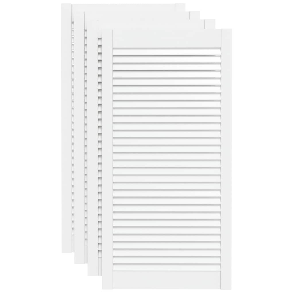 vidaXL Πορτάκια με Περσίδες 4 τεμ. Λευκά 99,3x49,4εκ Μασίφ Ξύλο Πεύκου