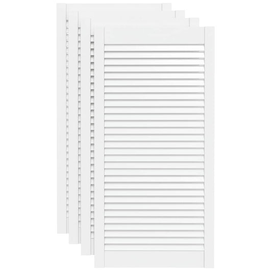 vidaXL Πορτάκια με Περσίδες 4 τεμ. Λευκά 99,3x49,4εκ Μασίφ Ξύλο Πεύκου