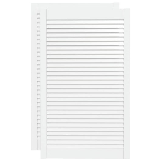 vidaXL Πορτάκια με Περσίδες 2 τεμ. Λευκά 99,3x59,4εκ Μασίφ Ξύλο Πεύκου