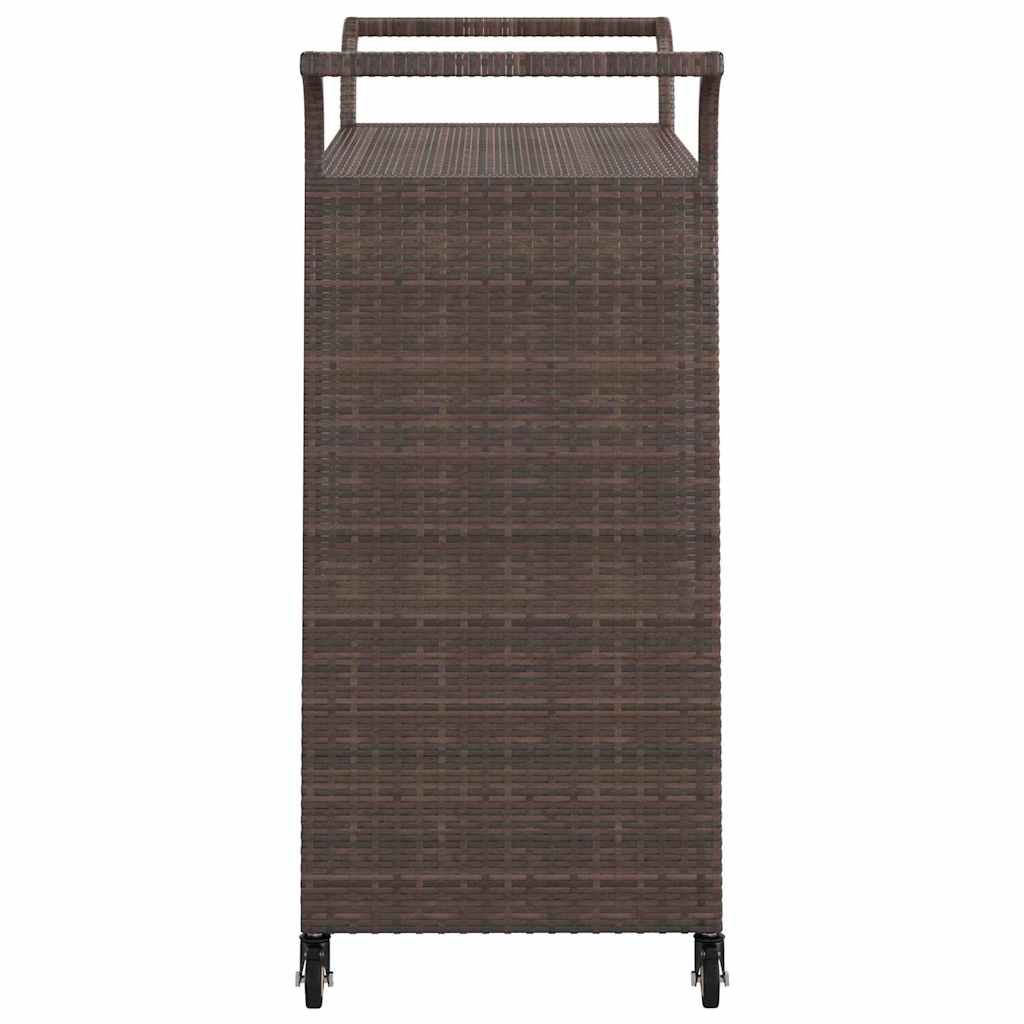 vidaXL Τρόλεϊ Μεταφοράς με Συρτάρι Καφέ 100x45x97 εκ. Συνθετικό Ρατάν