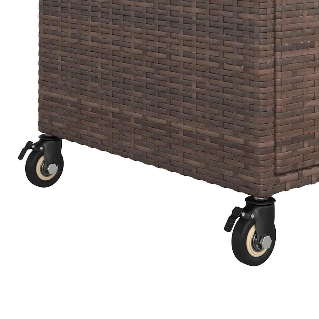 vidaXL Τρόλεϊ Μεταφοράς με Συρτάρι Καφέ 100x45x97 εκ. Συνθετικό Ρατάν