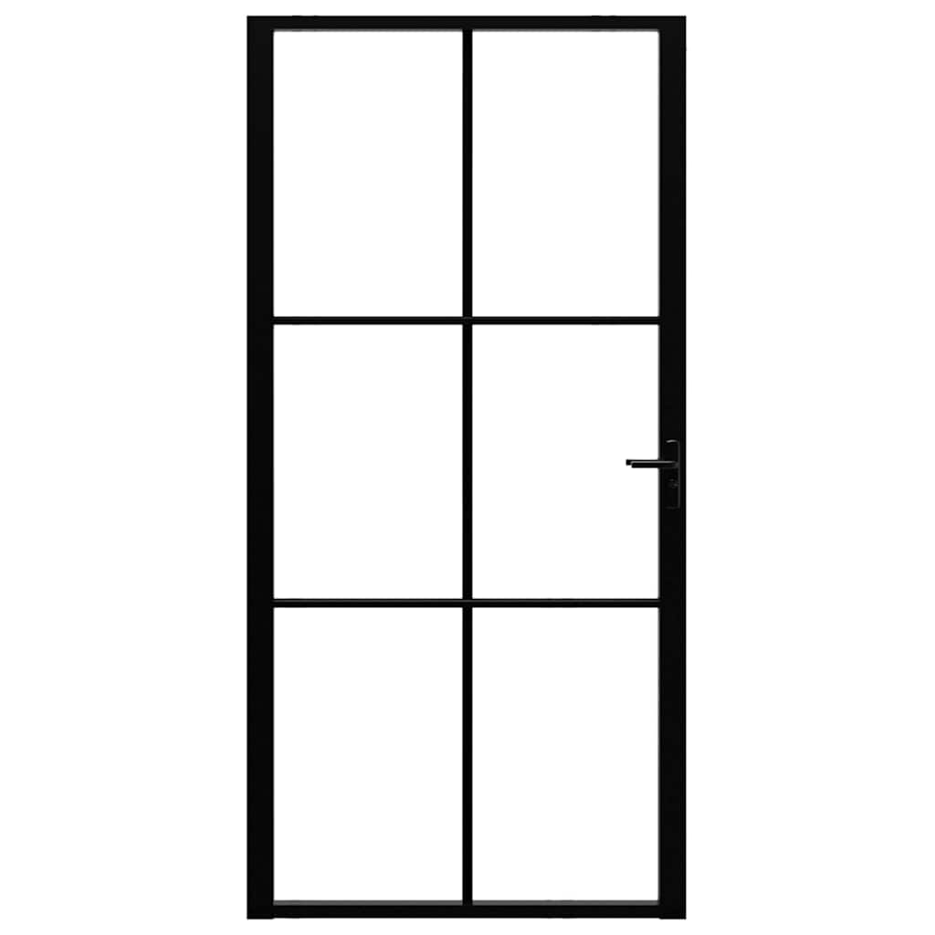 vidaXL Πόρτα Εσωτερική Μαύρη 102,5x201,5 εκ. από Γυαλί ESG / Αλουμίνιο