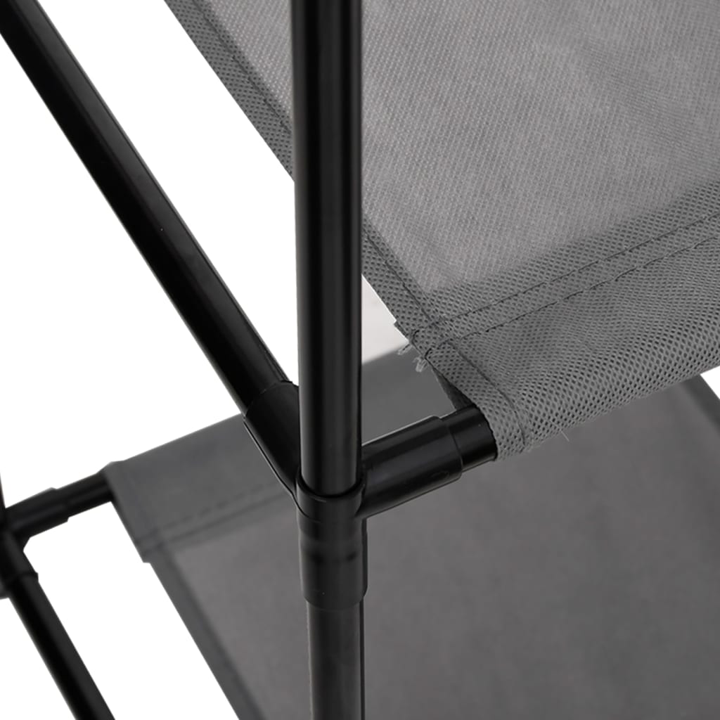 vidaXL Ντουλάπι με 3 Υφασμάτινα Συρτάρια Γκρι 34x34x101 εκ. από Ατσάλι