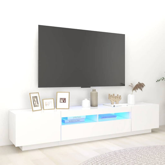 vidaXL Έπιπλο Τηλεόρασης με LED Λευκό 200 x 35 x 40 εκ.