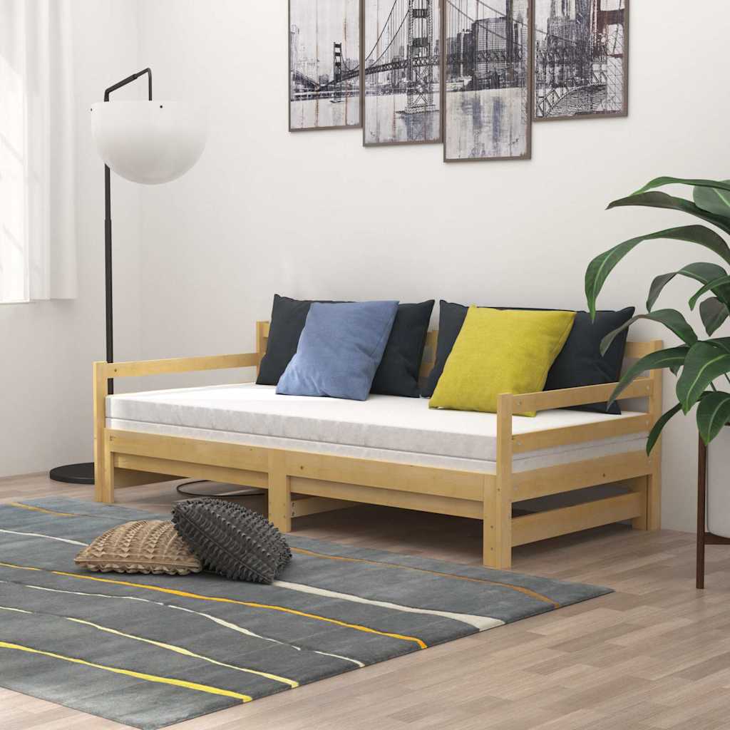 vidaXL Καναπές Κρεβάτι 2 x (90 x 200) εκ. από Μασίφ Ξύλο Πεύκου