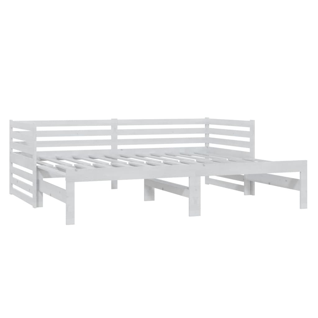 vidaXL Καναπές Κρεβάτι Λευκός 2 x (90 x 200) εκ. από Μασίφ Ξύλο Πεύκου