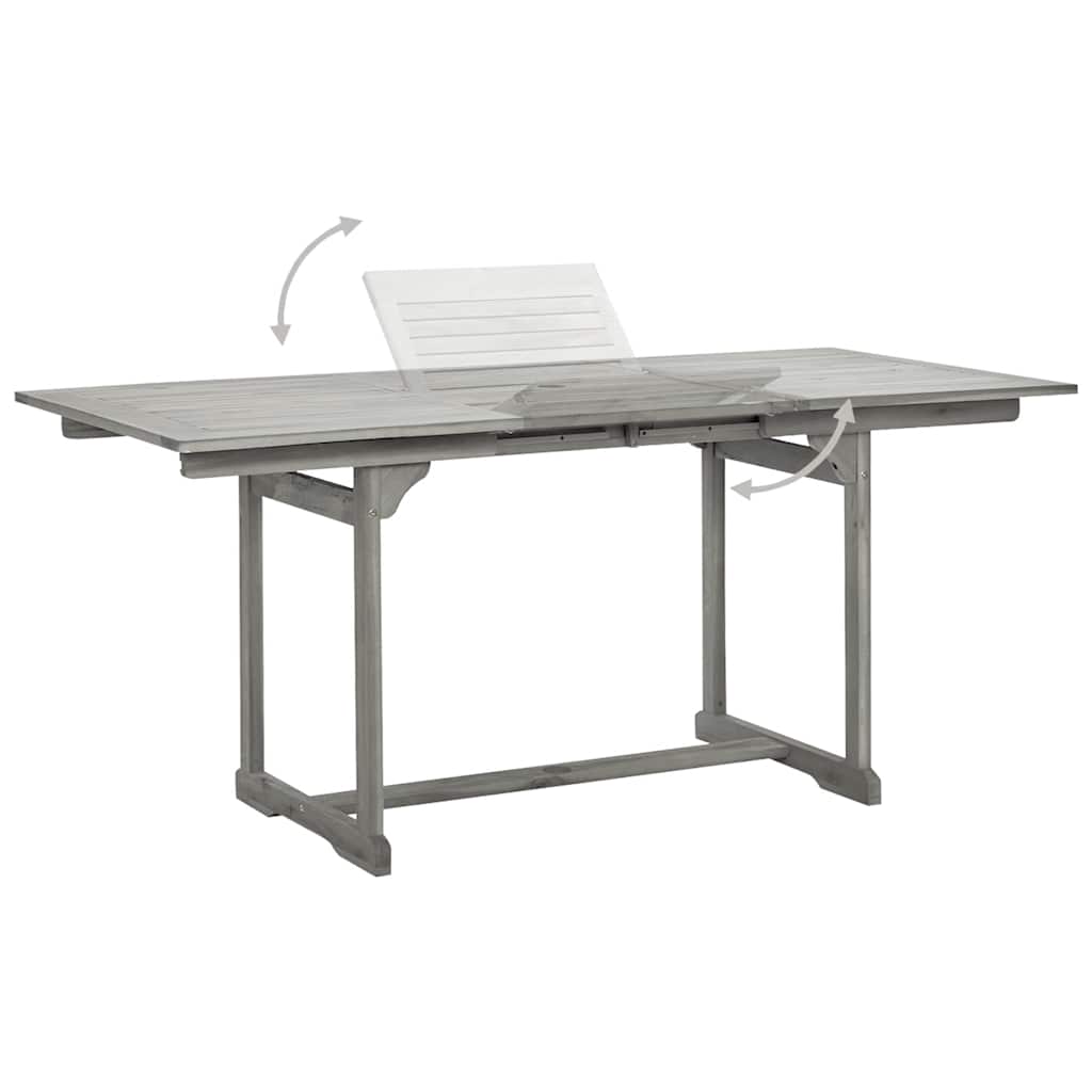vidaXL Τραπεζαρία Κήπου (120-170) x 80 x 75 εκ. από Μασίφ Ξύλο Ακακίας